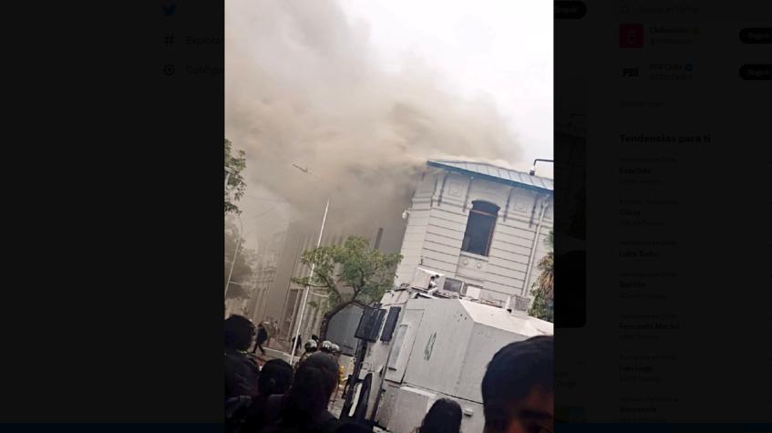 Incendio en el Liceo de Aplicación: Bomberos informa que siniestro fue controlado