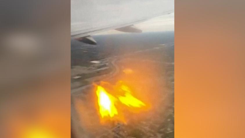 Video muestra incendio en motor de avión en vuelo de American Airlines: se investiga posible choque con aves