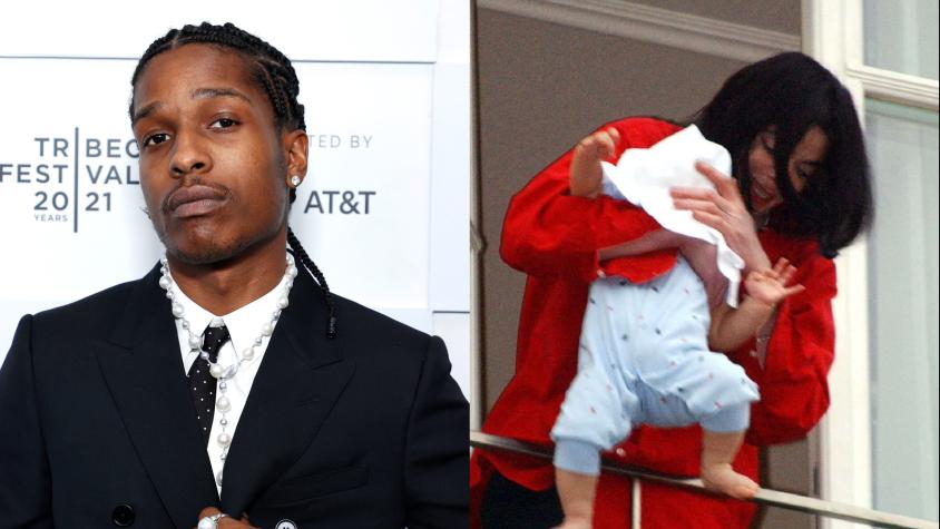 Comparan a A$AP Rocky con Michael Jackson por foto con su bebé en un balcón