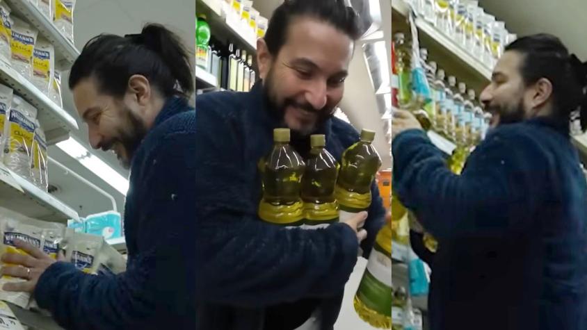 Felipe Avello se sumó a la fiebre de las compras en Mendoza y 'arrasó' con mercadería en supermercado: "Me voy cargadito"