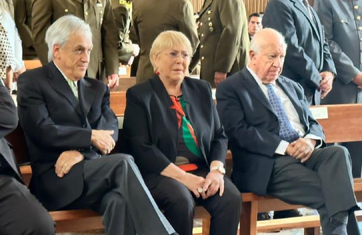 Expresidentes Lagos, Piñera y Bachelet llegan a responso fúnebre de cabo asesinado