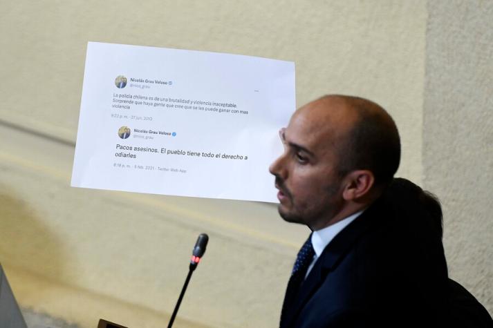 Interpelación a Tohá: El momento en que el diputado Longton fue llamado al orden por mostrar tuits antiguos Interpelación a Tohá: El momento en que el diputado Longton fue llamado al orden por mostrar tuits antiguos