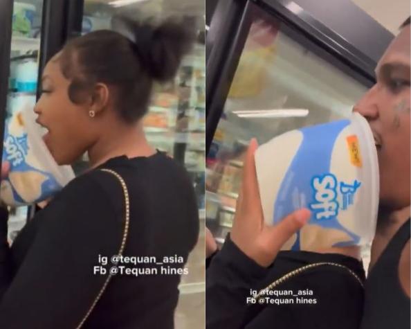 Buscan a pareja por lamer un helado y devolverlo a refrigerador en un supermercado