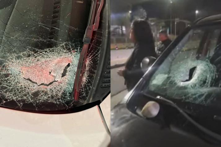 Conductor relata ataque a pedradas a autos en Acceso Sur a Santiago: "A varias personas le habían caído vidrios en la cara"