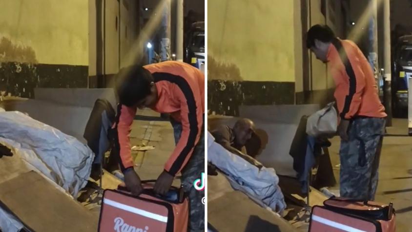 Un gesto de bondad: Delivery donó comida a ancianos sin hogar tras no poder entregar pedido
