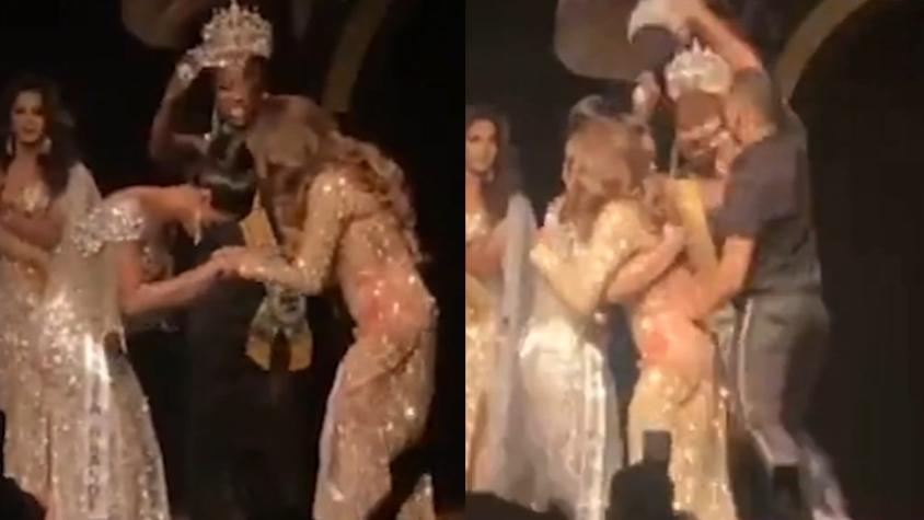 [VIDEO] Miss Gay Mato Grosso terminó en escándalo: hombre no soportó derrota de su esposa y subió al escenario a romper la corona