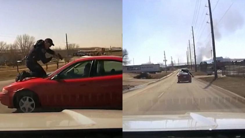 VIDEO | Policía se aferró a techo de auto mientras conductor protagonizó persecución en EE.UU.