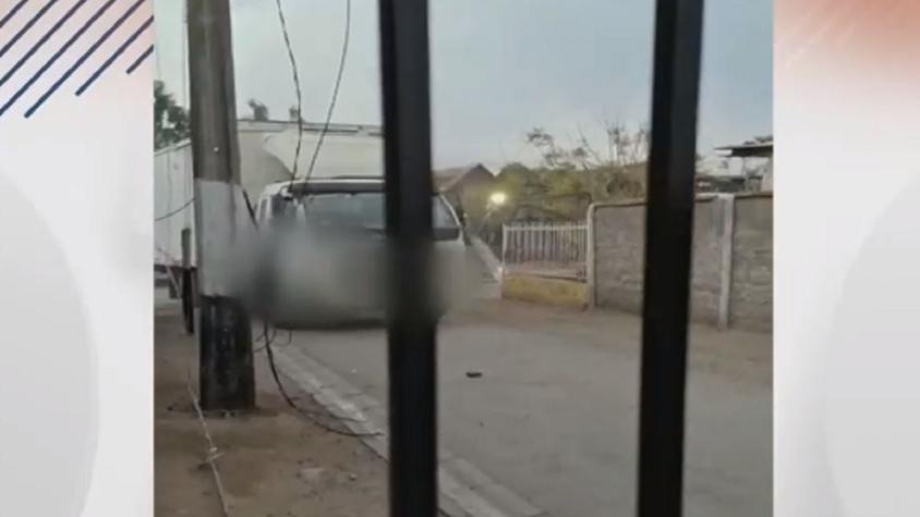 Temeraria maniobra de chofer: Camión arrasó con postes de luz en San Bernardo