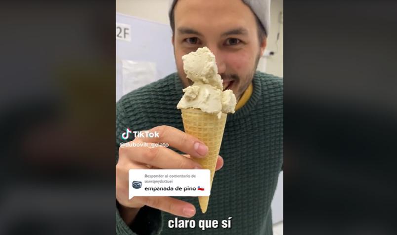 "Está raro": Chef ruso se vuelve viral en TikTok por crear helado con sabor a empanada de pino