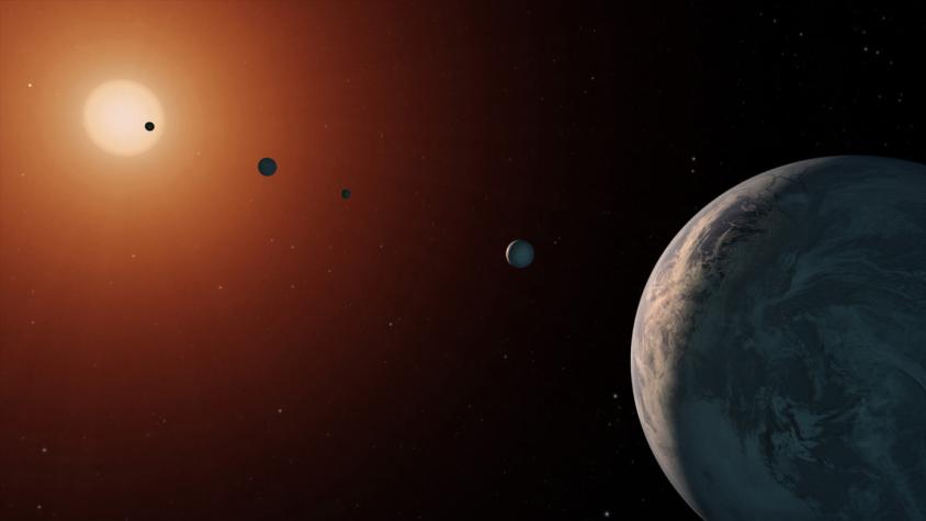 Buscan signos de vida en un sistema estelar de siete exoplanetas muy similar al nuestro
