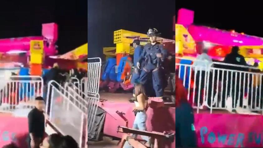 Impactante video muestra colapso de juego mecánico con 30 personas a bordo en feria mexicana