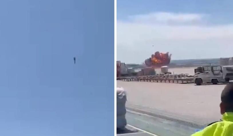 Impactante video: avión caza se estrella en España y el piloto se salva milagrosamente