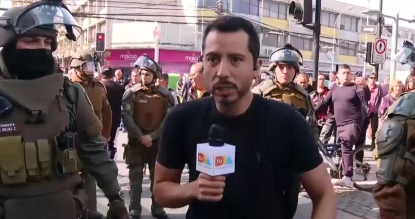 Periodista de Tu Día acusa agresión por la espalda en la Plaza de Puente Alto: Carabineros adoptó el procedimiento 