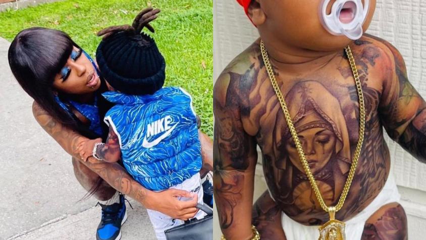 "A él le encanta": Polémica por madre que comenzó a ponerle tatuajes temporales a su hijo a los seis meses 