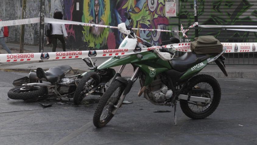 Carabinero cayó de su moto tras persecución a camión robado por zona sur de Santiago