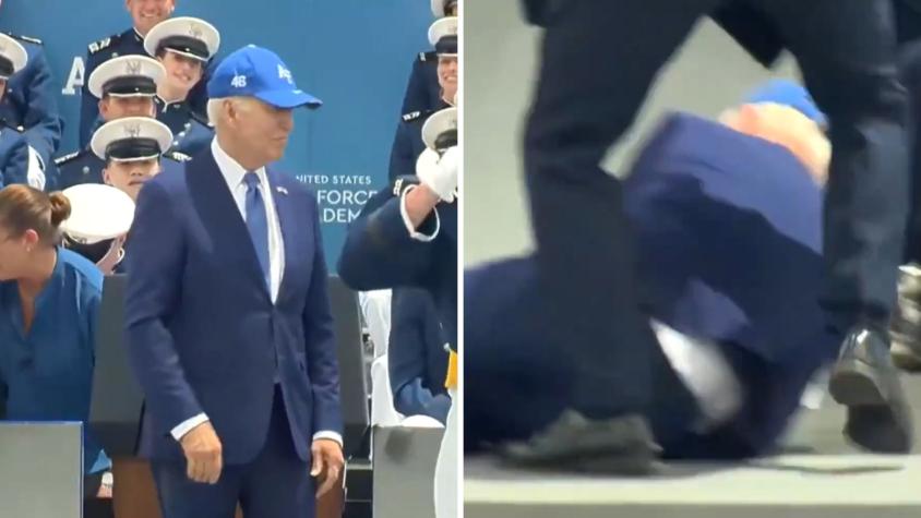 "Está bien": Joe Biden sufrió caída durante acto de la Fuerza Aérea estadounidense