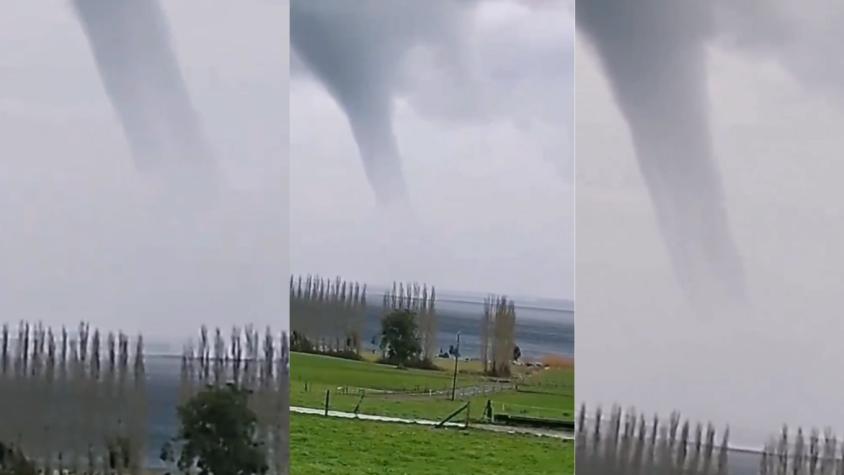 Puerto Varas: Captan gigantesca tromba de agua en el Lago Llanquihue 