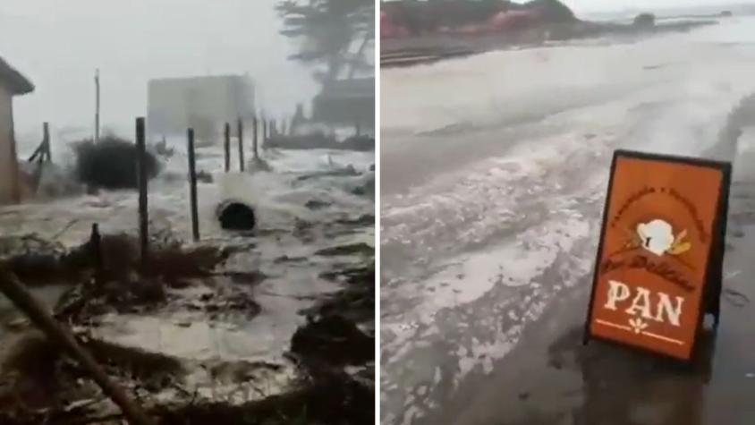Olas de hasta seis metros: Intensas marejadas inundan casas en región del Ñuble