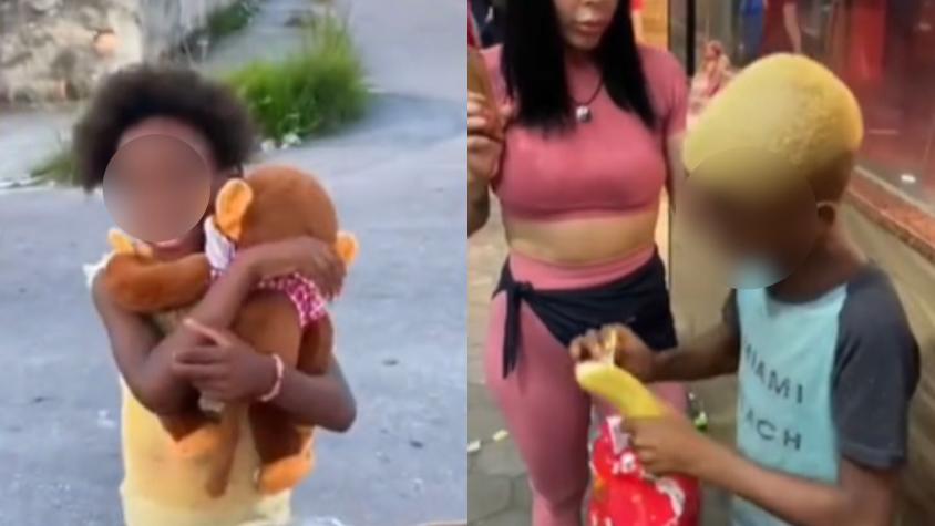 Investigan por racismo a dos influencers que regalaron plátano y mono de peluche a dos niños en Brasil