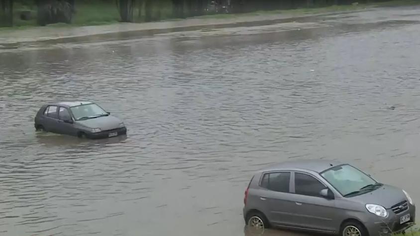 Crece el estero Marga Marga por lluvias en Viña del Mar: vehículos quedaron atrapados