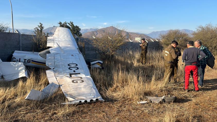 Avioneta realiza aterrizaje de emergencia en Curacaví