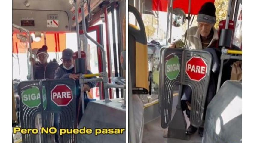 Video que evidencia dificultad de adultos mayores con torniquetes del Transantiago desata indignación en redes sociales