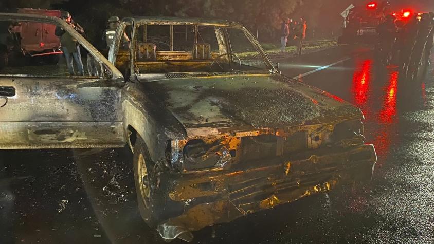 Atentados en La Araucanía terminan con dos camioneros heridos por perdigones y una camioneta quemada
