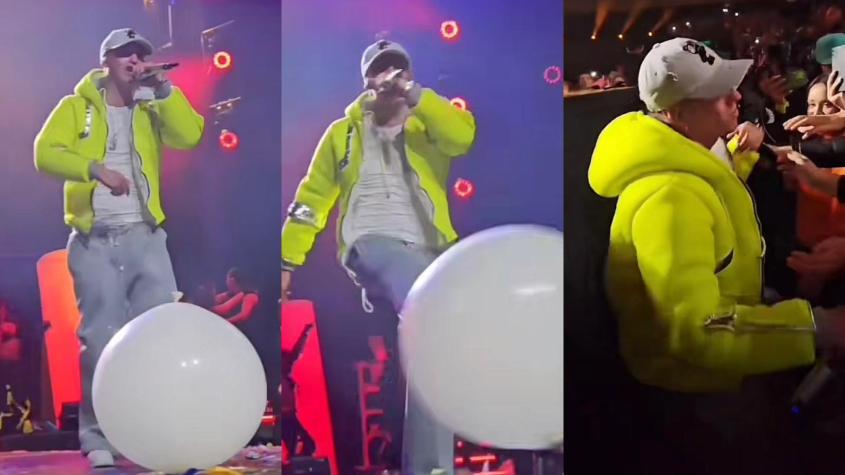 "Agradecida igual": Fanática grabó momento exacto cuando Pailita la golpeó en la cara con un globo en pleno show