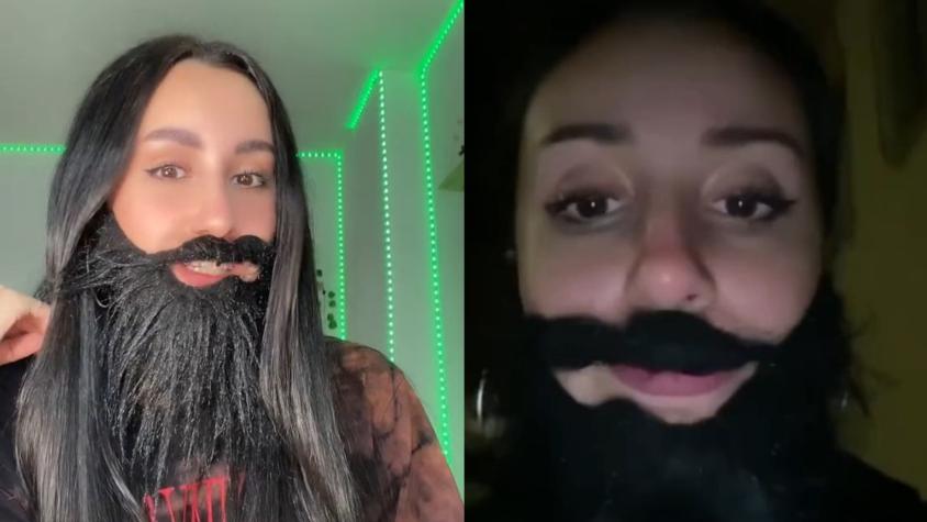 Tiktoker sale a la calle de noche usando una barba falsa para sentirse segura: "Me siento hermosa"