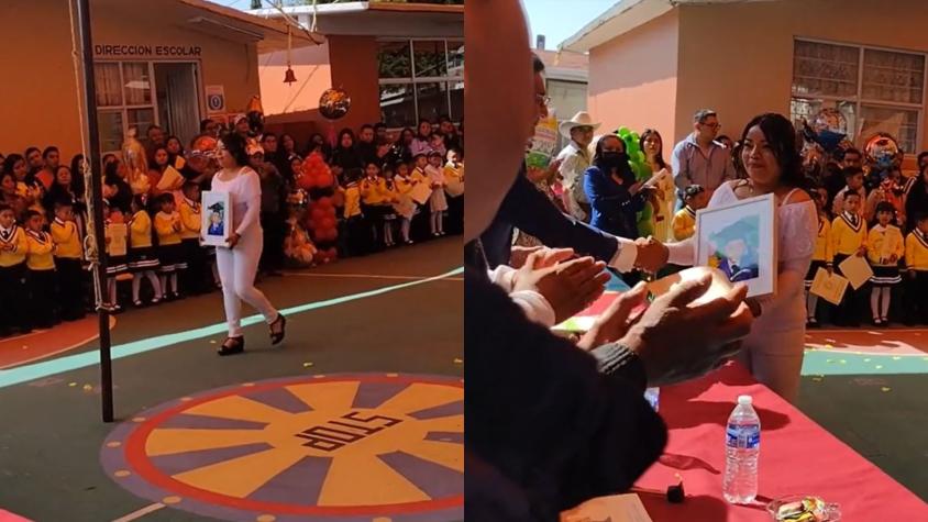 Madre recibe diploma de graduación de kínder de su hijo fallecido: Registro conmueve en TikTok