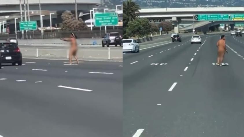 Mujer armada se desnuda en plena autopista y dispara contra los automovilistas en Estados Unidos
