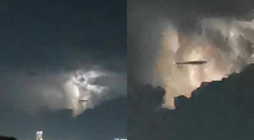 [VIDEO] Extraño OVNI apareció en medio de una tormenta eléctrica en México