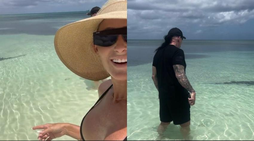 Undertaker salvó a su esposa de un temible tiburón en la playa