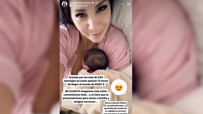 Mariuxi Domínguez muestra las primeras imágenes de su bebé recién nacida