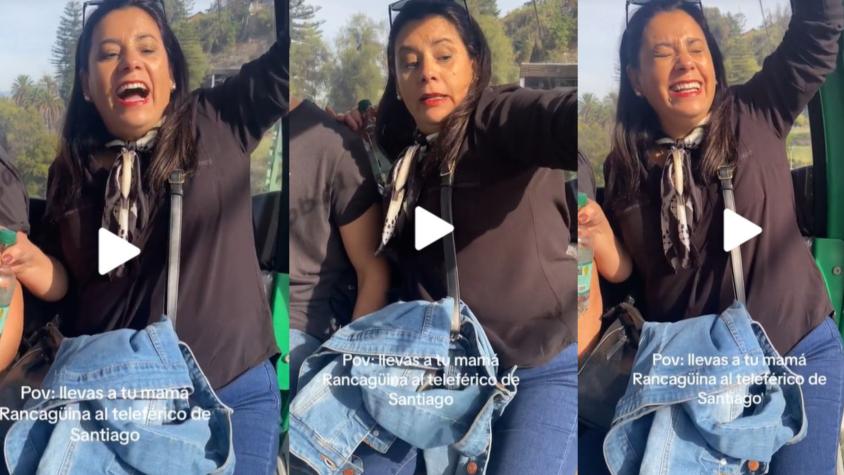 “¡Qué atroz!”: Mujer rancagüina se hace viral por su reacción al subir al teleférico 