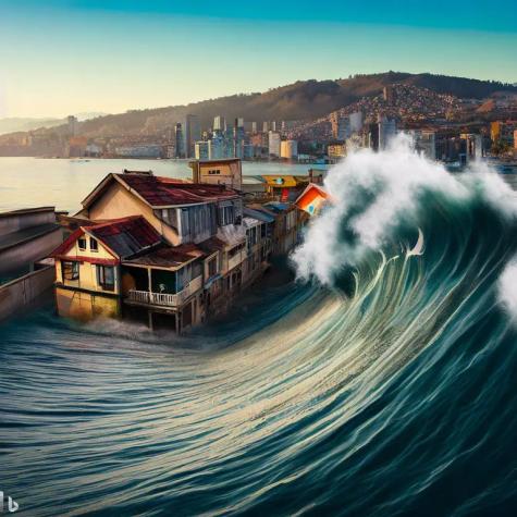 Según la IA: Así se vería Valparaíso azotado por un terrible tsunami