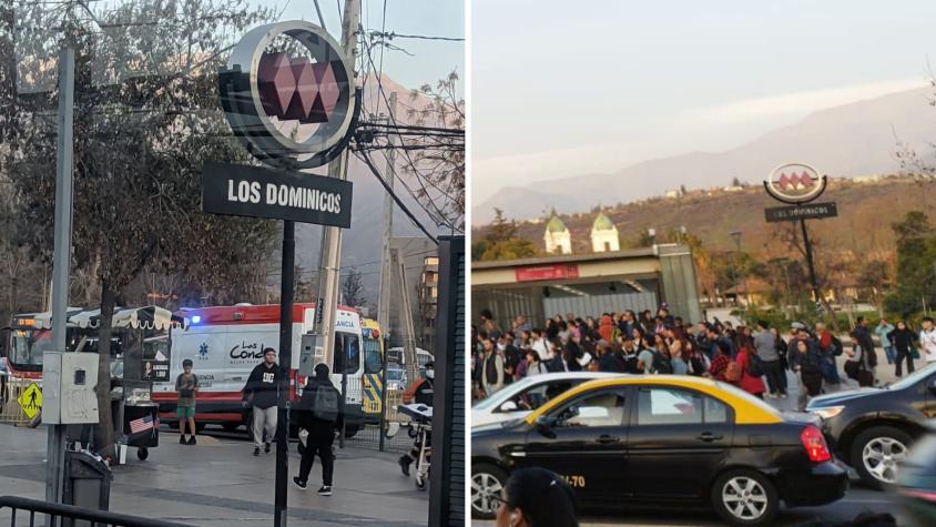 Un detenido y un herido tras balacera en estación Los Dominicos del Metro de Santiago