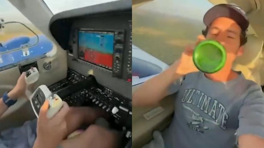 Hombre se grabó tomando cerveza mientras dejó pilotear avioneta a su hijo: Ambos murieron tras estrellarse