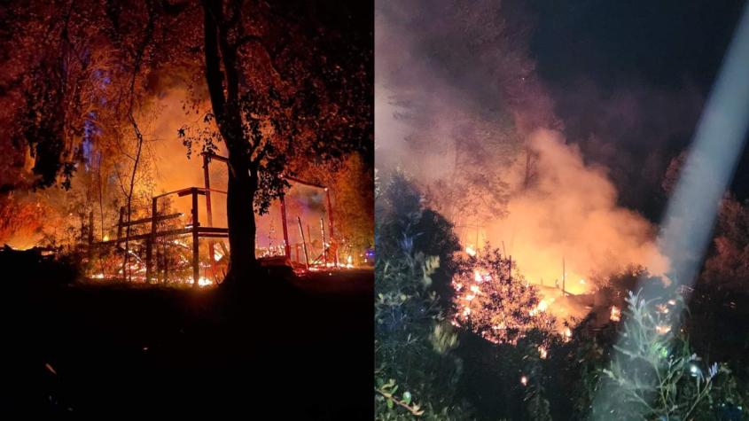 Al menos 8 cabañas fueron quemadas tras ataque incendiario en Contulmo