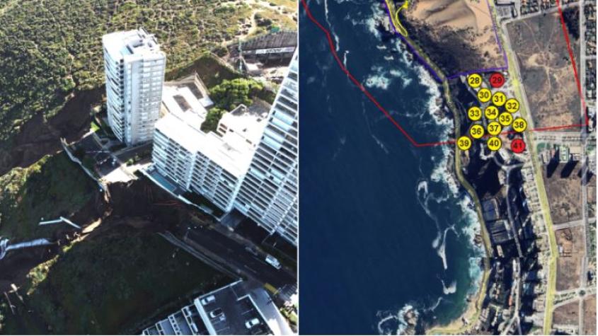 Los 14 edificios que la Municipalidad de Viña autorizó construir en la “zona roja” de los socavones Los 14 edificios que la Municipalidad de Viña autorizó construir en la “zona roja” de los socavones