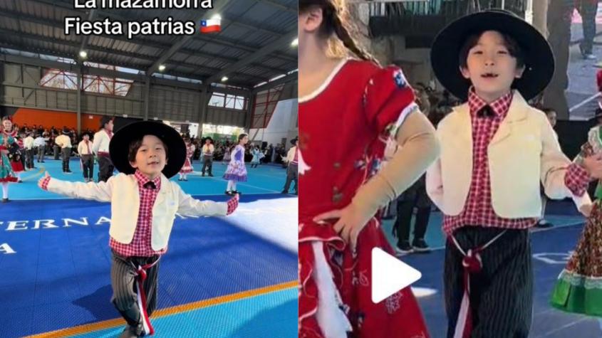 Niño coreano causa furor al bailar "La Mazamorra" en celebración de Fiestas Patrias de su colegio