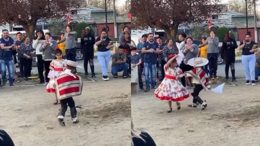 Pareja de niños causa furor en redes sociales por su destreza al bailar cueca