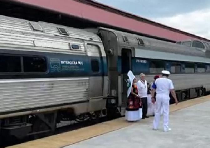 Tren interoceánico hizo recorrido de prueba al sur de México con su Presidente a bordo