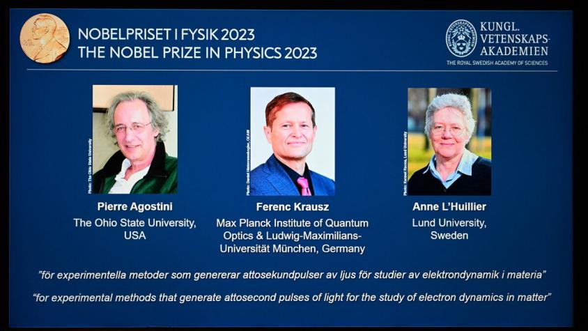 Nobel de Física para Agostini, Krausz y L'Huillier por estudio de electrones