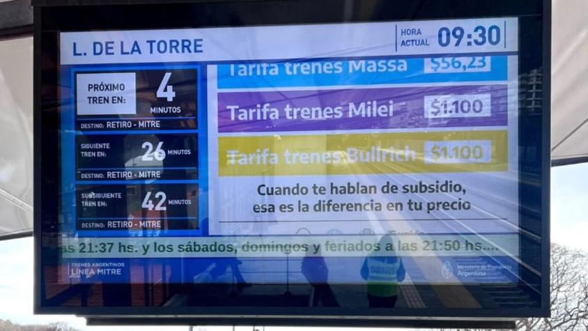 Especulando con el precio de los pasajes: Ferrocarriles argentinos publican controvertido aviso con propaganda electoral