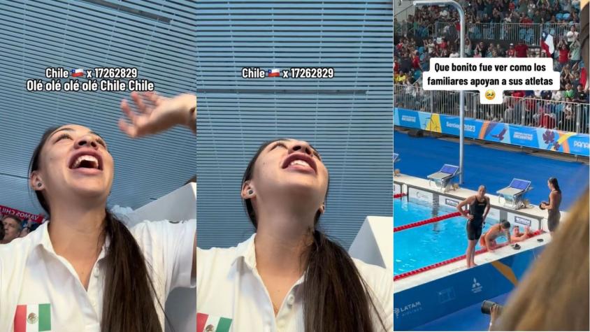 “¡Qué bonito!”: Deportista mexicana se contagió de los fanáticos y terminó apoyando a Chile en Santiago 2023