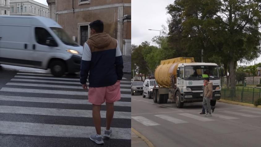 "Ya me da hasta miedo": Youtuber viraliza impresionante diferencia entre cruzar "paso de cebra" en Chile y en Italia