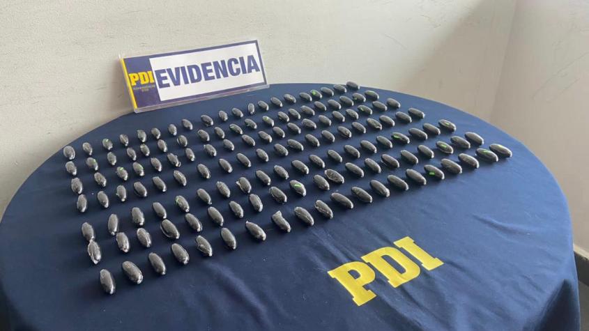 Detienen a mujer portando 140 ovoides de cocaína en su estómago en Arica