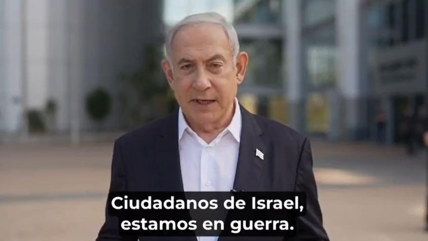 Netanyahu: "estamos en guerra" y Hamás "pagará un precio sin precedentes" 