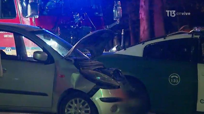 Choque entre patrulla de Carabineros y particular deja dos lesionados Choque entre patrulla de Carabineros y particular deja dos lesionados